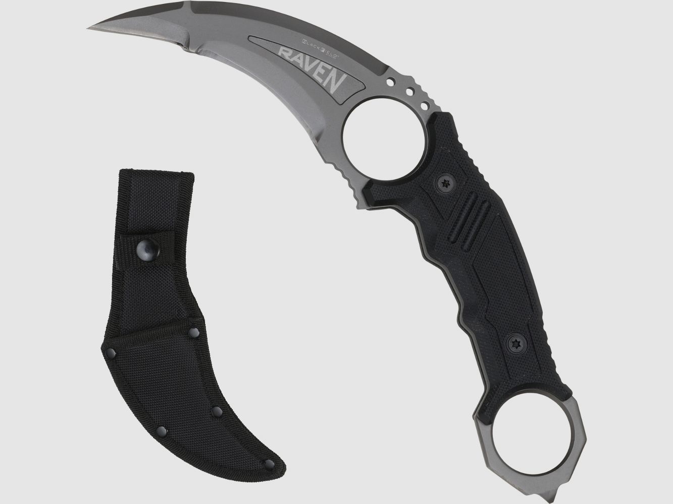 BlackField RAVEN Karambit Messer einseitig geschliffen mit Nylonscheide