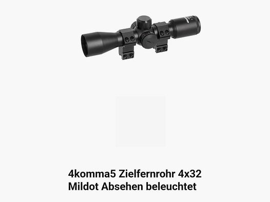 Scope 4×32 Mildot reticle illuminated