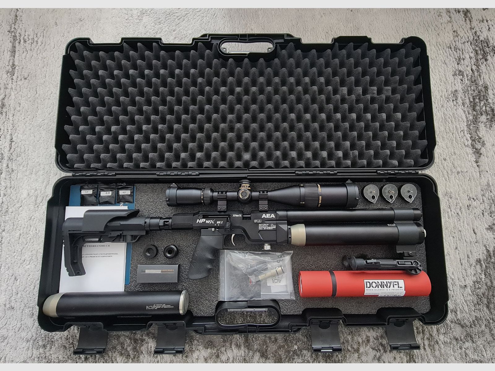 AEA Hpmax MK2 Cal.357/9mm inkl. Kompressor und sehr viel Zubehör *NEU*