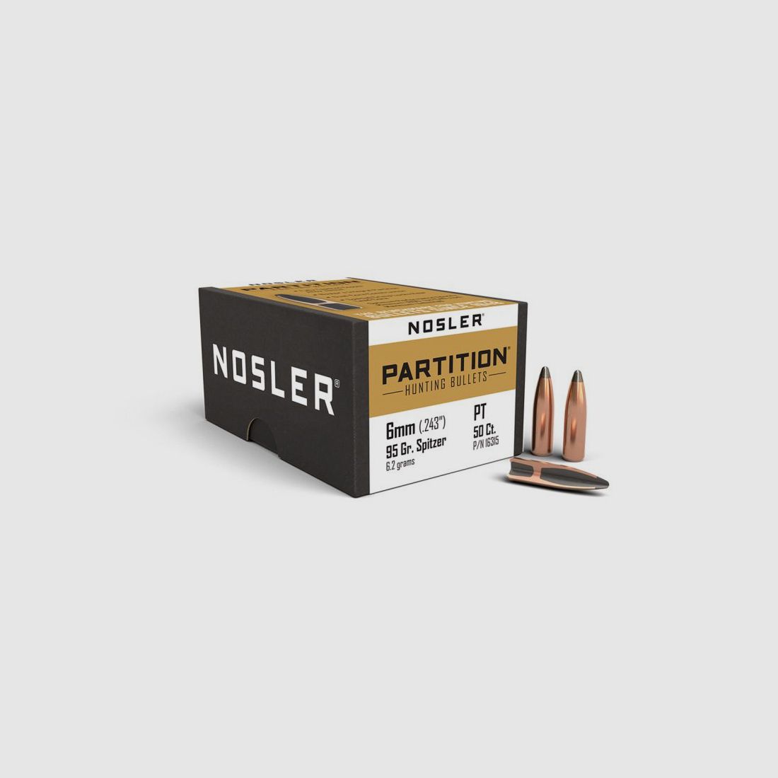 NOSLER 6MM 95GR PARTITION Pociski