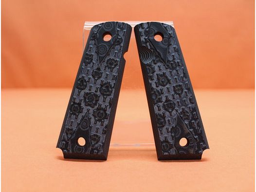 HOGUE Colt 1911: Griffschalen HOGUE (01407-BLKGRY) G10 (Laminat) G-Mascus Chain Link grau/schwarz