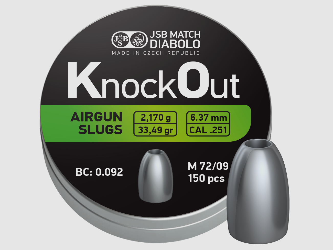 JSB Knockout Slug, Kal. .251 / 6,37 mm,
