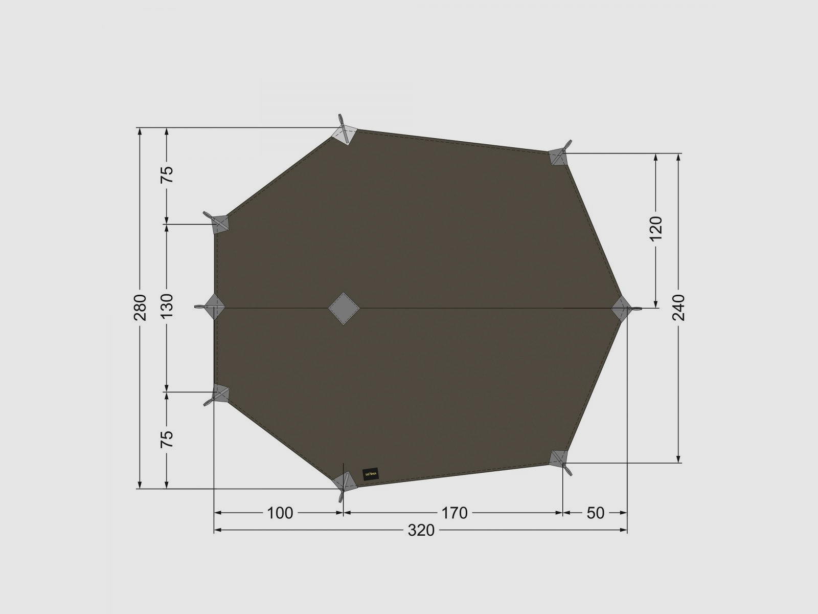 TATONKA Tarp Wing 3 LT Sonnensegel Stone-Grey-Olive
