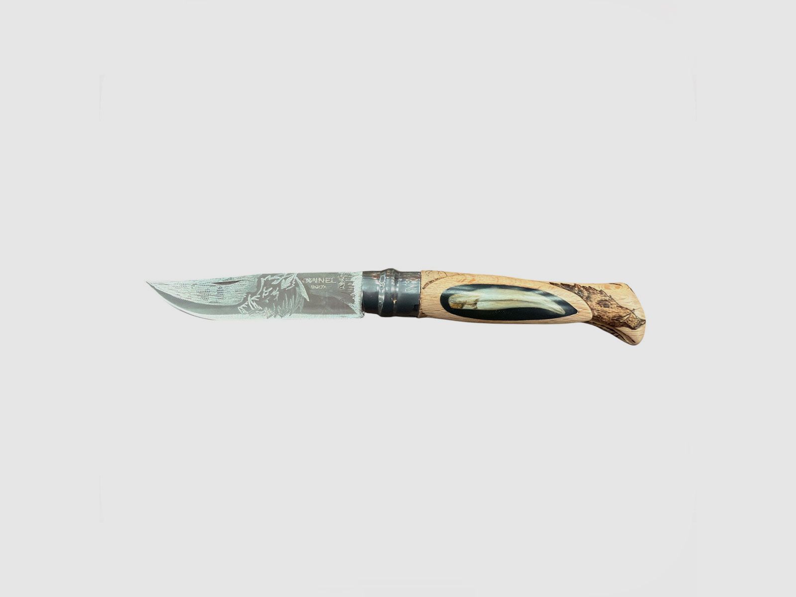 COLTELLO – OPINEL – N.9 INOX REALIZZATO A MANO | DENTE CINGHIALE, immagine 1 di 2