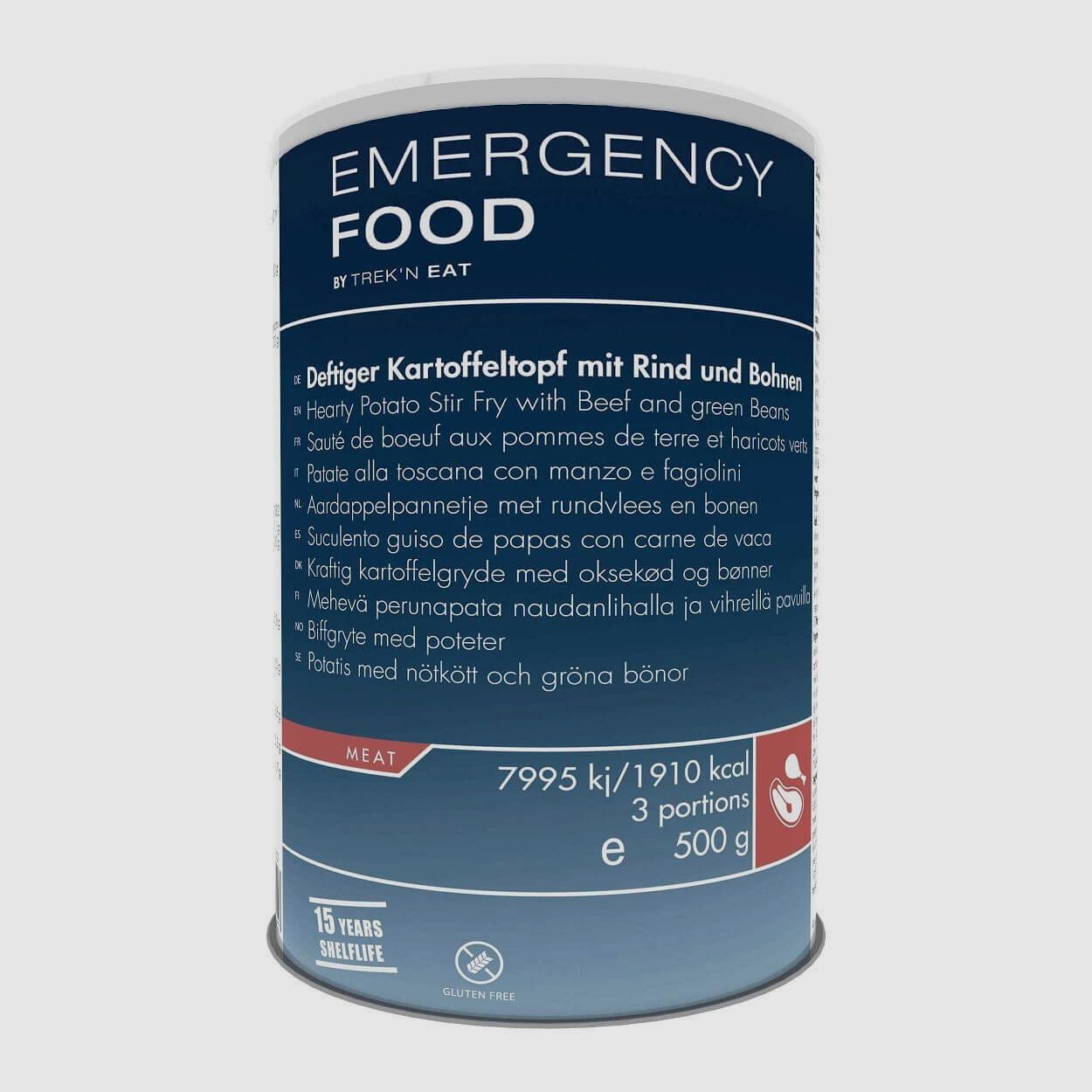 TREK'N EAT CIBO EMERGENZA Stufato di Patate Sostanzioso con Manzo e Fagioli - 500 g