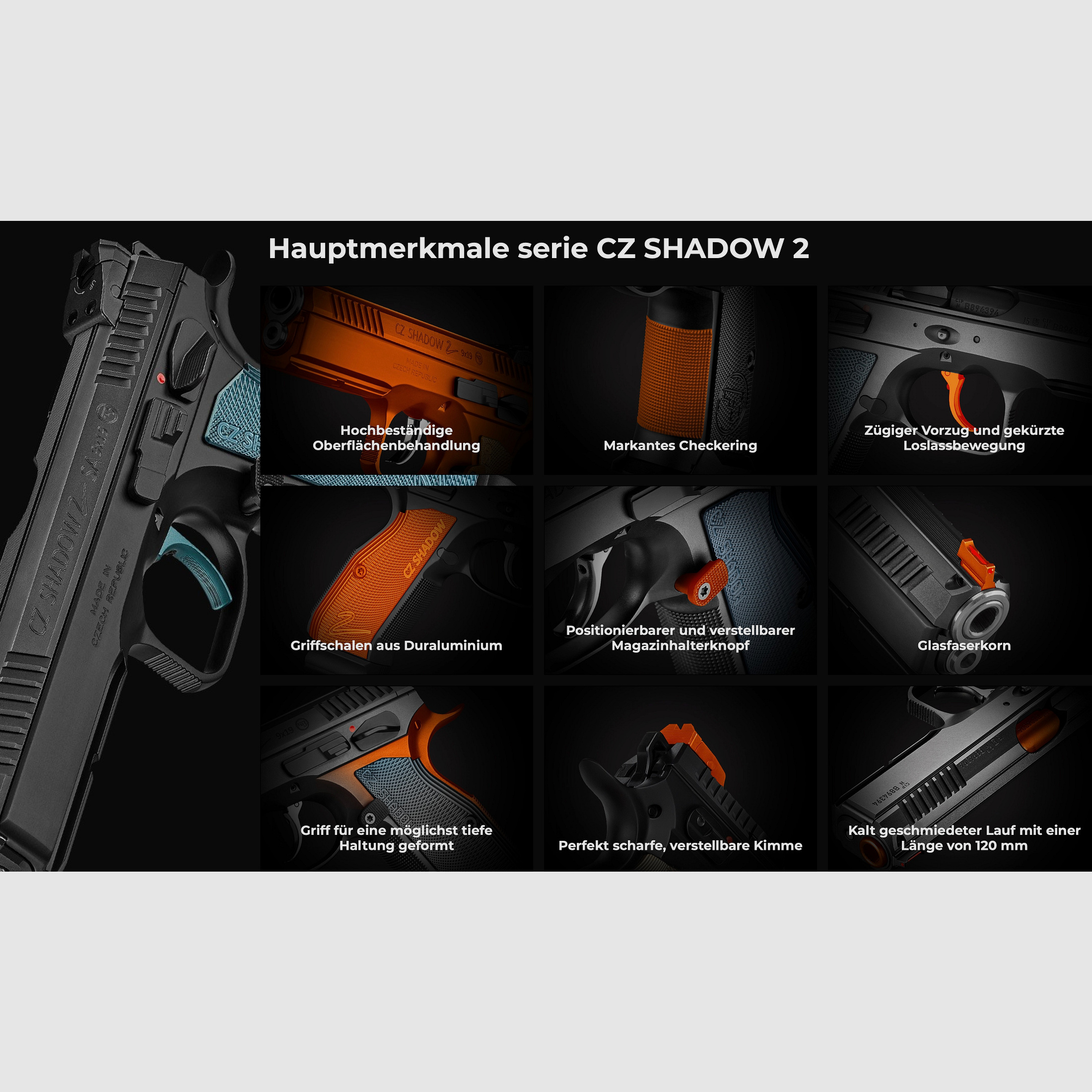 CZ Uhersky Brod SP-01 Shadow II 9mm Luger OR halbautomatische Pistole