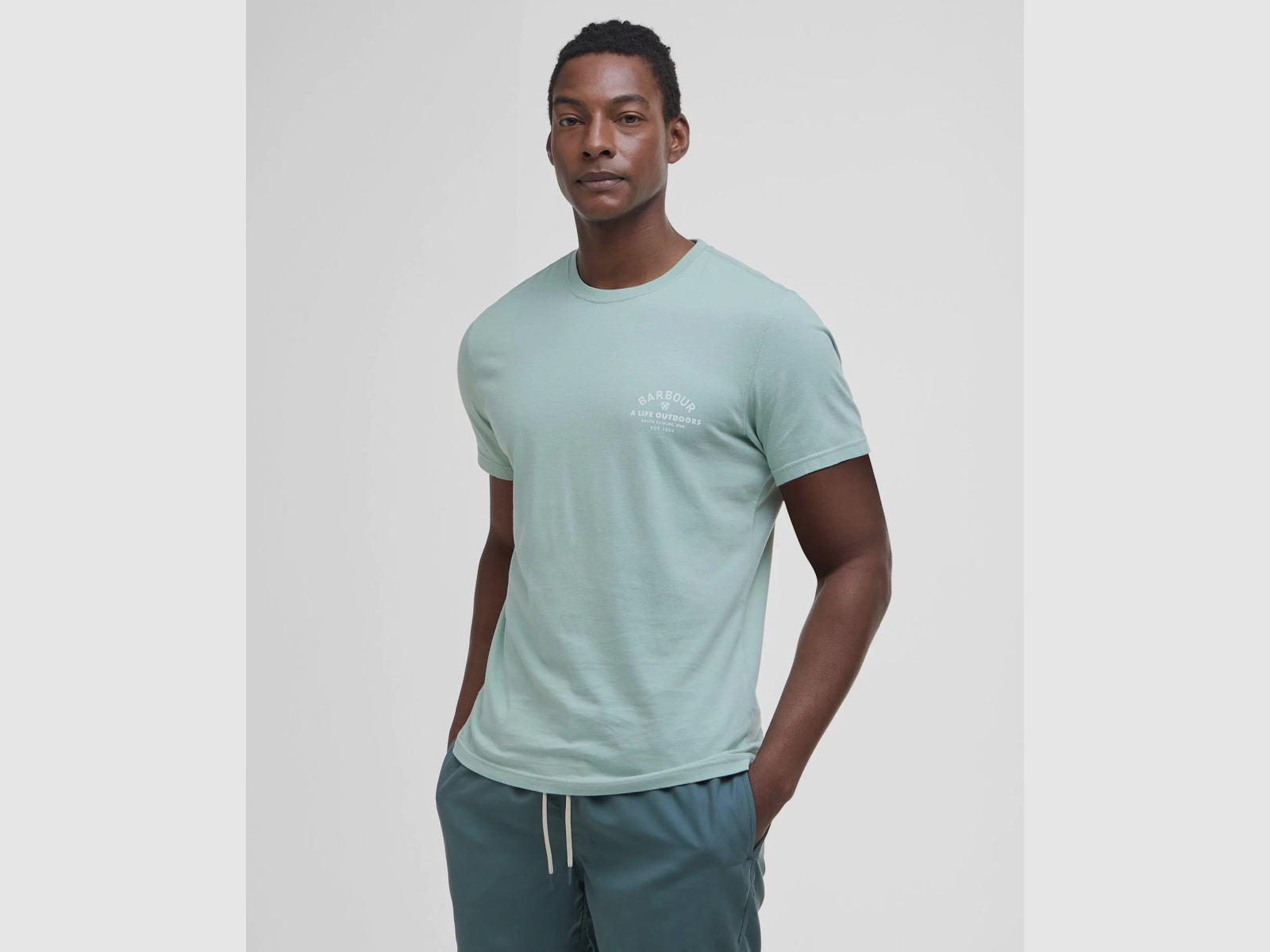 BARBOUR T-Shirt Cranmer Logo Pale Apple