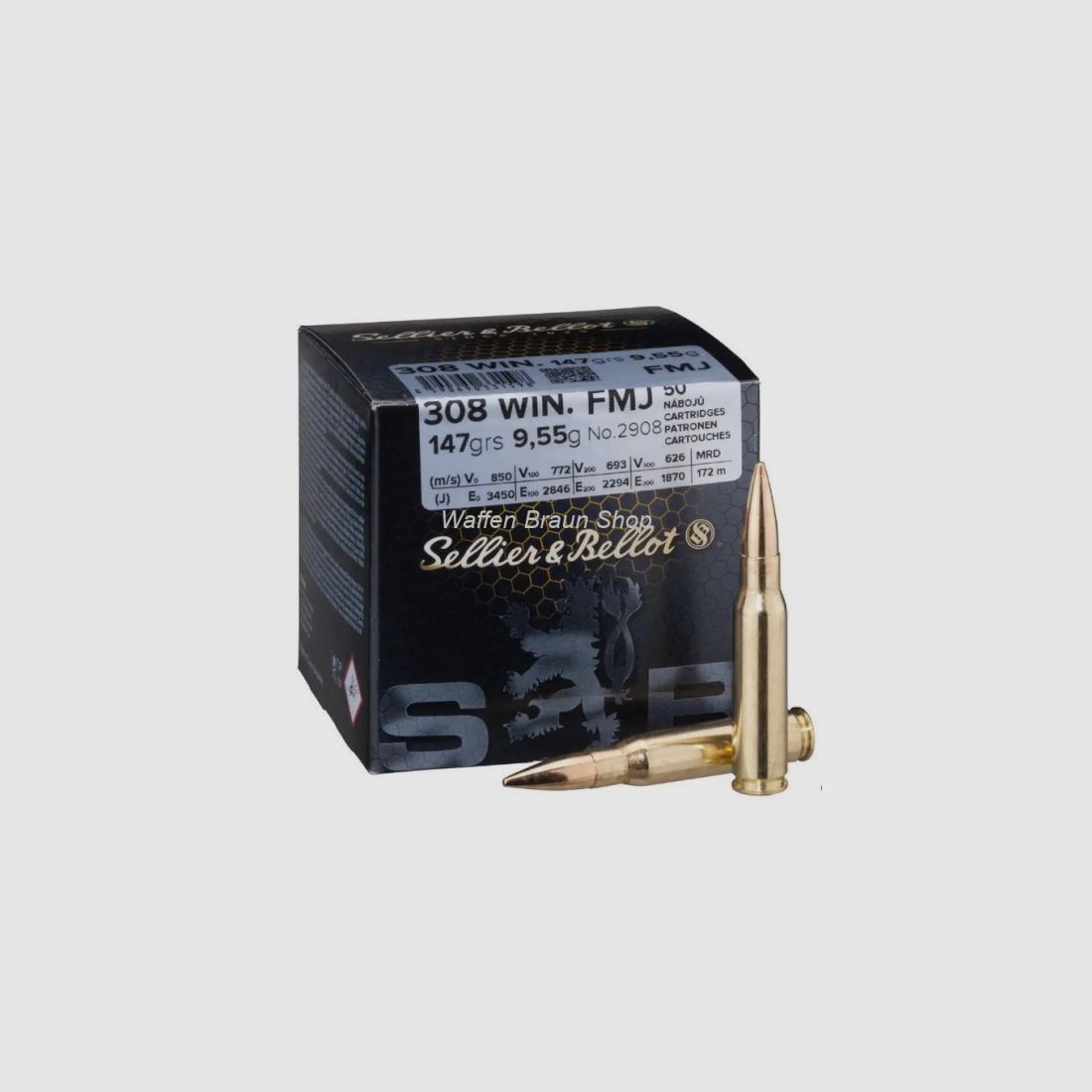S+B .308Win. FMJ 147grs 50St