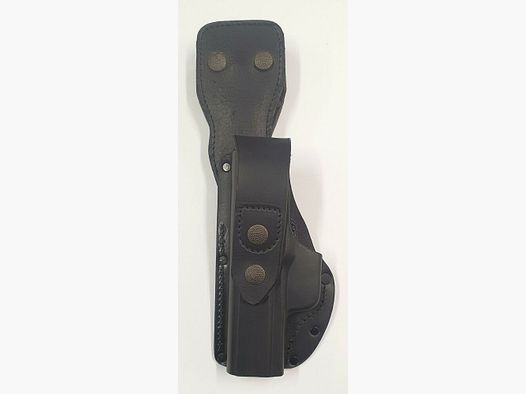 funda de cuero desconocida P7 de la policía bávara, cuero negro, izquierda
