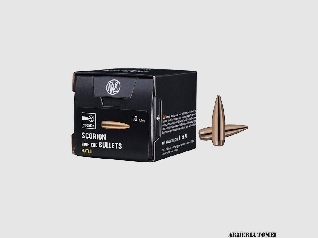WIEDERLADUNGSGESCHOSSE – RWS – SCORION 8,6mm | .338 16,2g | 250gr MATCH (50Stück)