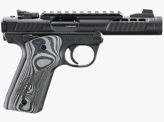 Pistolet semi-automatique Ruger Mark IV 22/45 Lite .22LR Noir, canon de 4,4" avec filetage, Picatinny