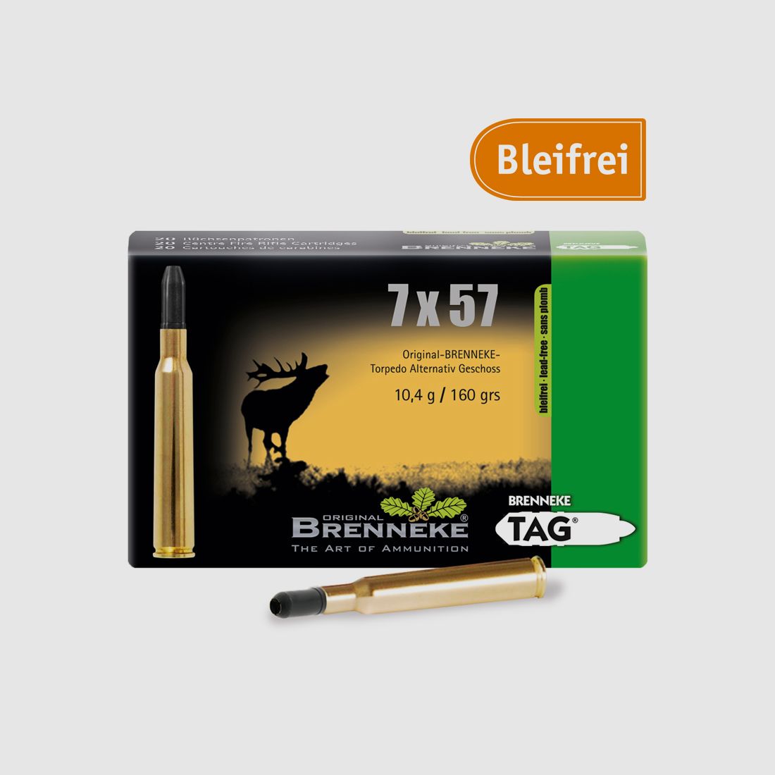 Brenneke 7x57 160GR TAG 20 Patronen