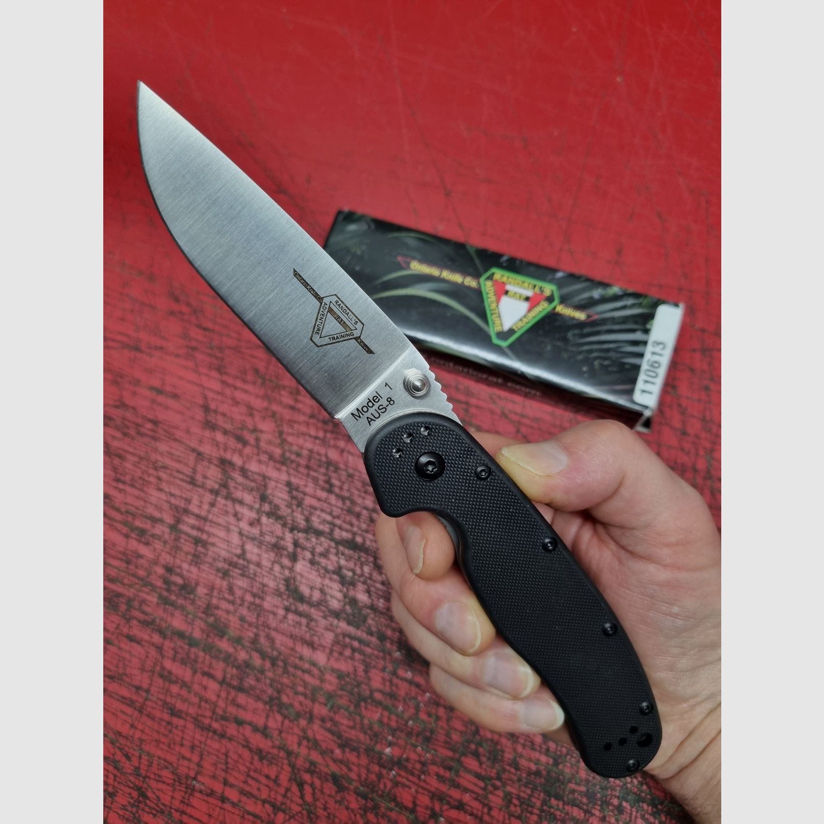 Cuchillo de bolsillo ONTARIO RAT FOLDER BLACK AUS 8 acero