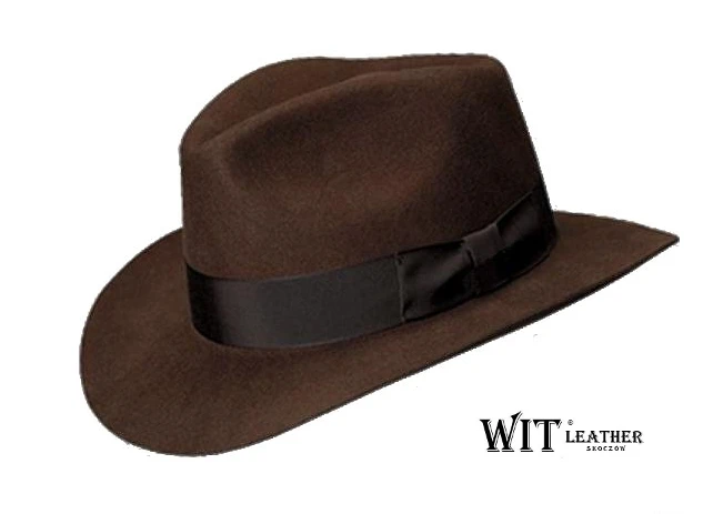 Indiana Jones hat PL02/13, wool, Witleather, dark brown