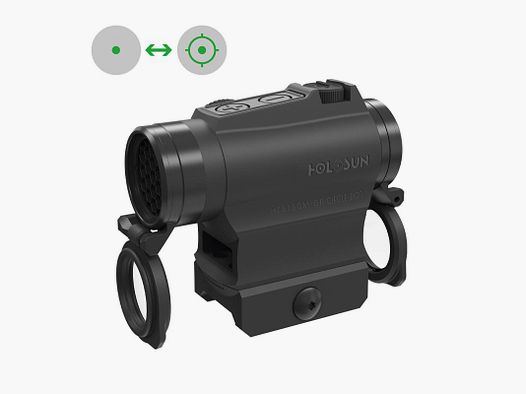 Holosun Reflexvisier HE515G-M-GR mit grünem Wechselabsehen: 2MOA Dot & 65MOA Circledot