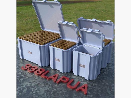 Filamelt ammunition box / .338 Lapua Magnum / 'flip lid' / cartridge box, ammo box