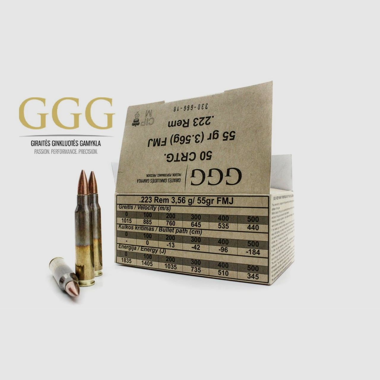GGG .223 Rem. FMJ 3,56g/55gr, imagen 2 de 2