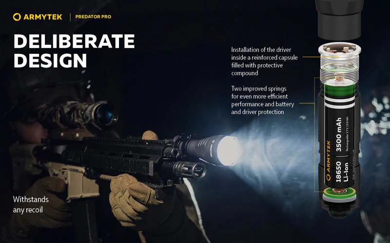 LAMPE ARMYTEK Predator Pro Magnet USB Extended Set – 1500 Lumen Weiß, Bild 4 von 22