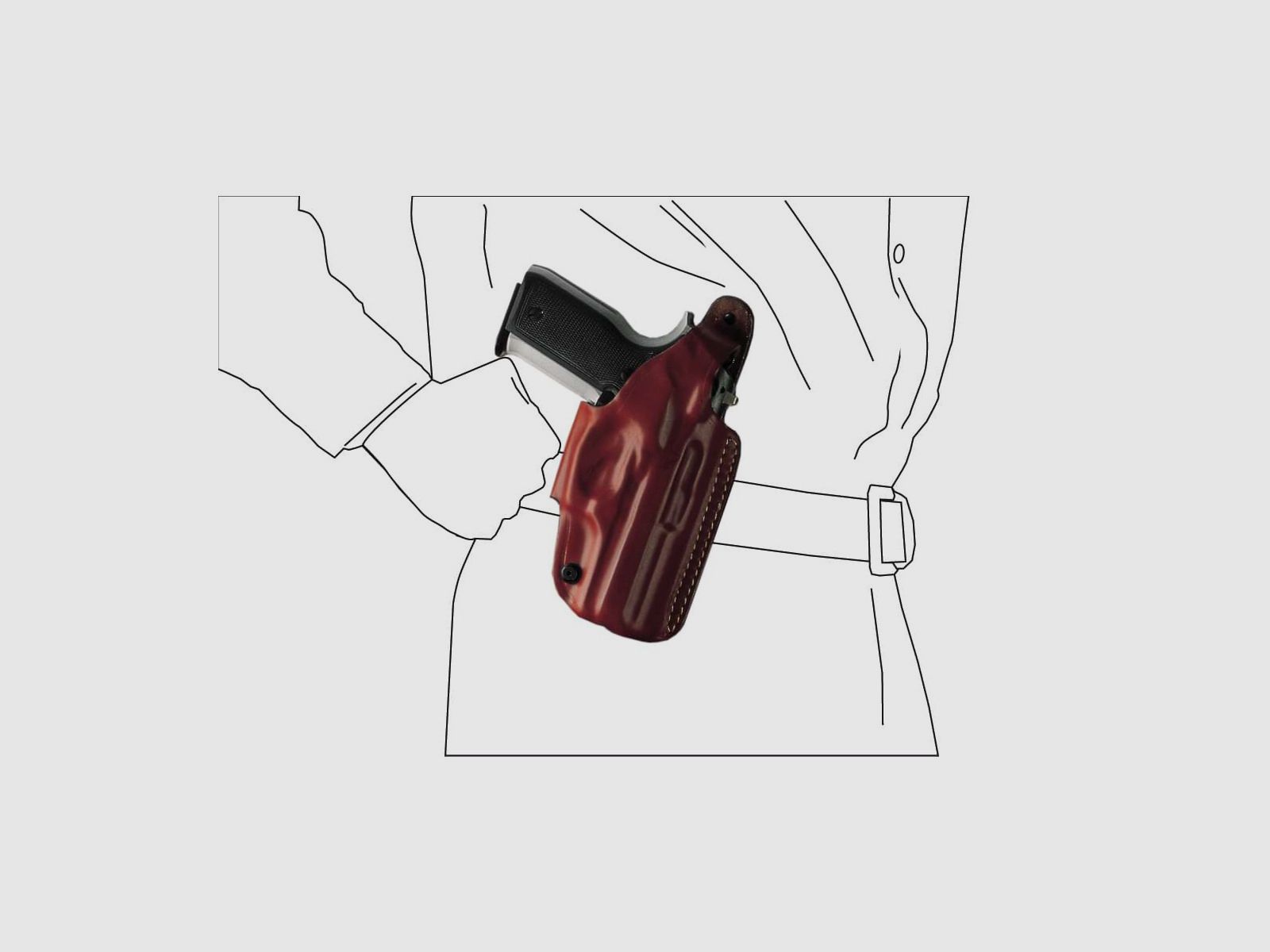 Schnellziehholster mit drei Tragepositionen Glock 42-Braun-Linkshänder