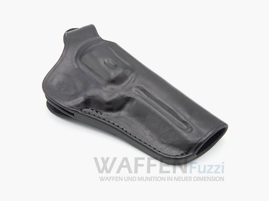 Leather belt holster for 4 inch revolver Steel COP / Steel DOG