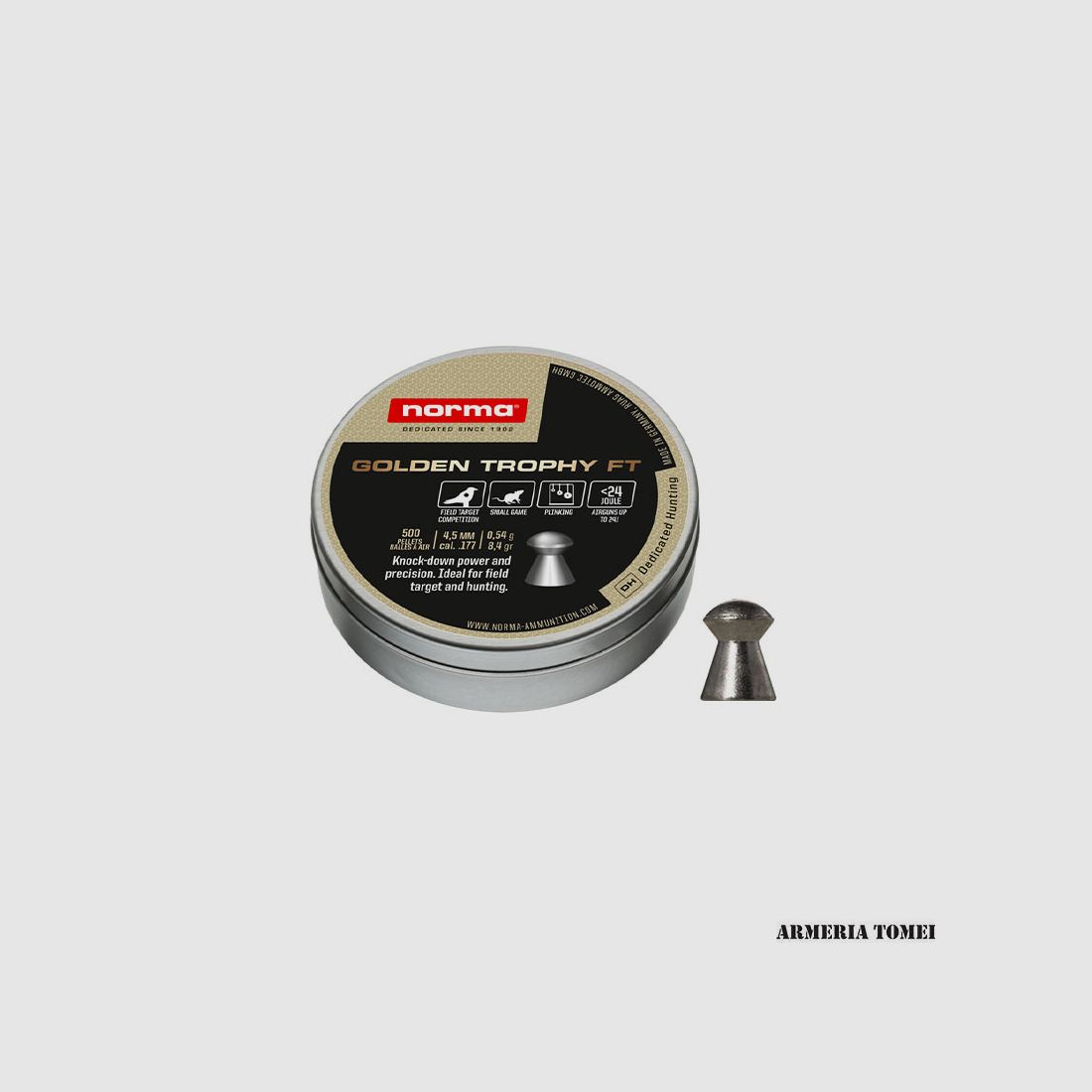 NORMA – GOLDEN TROPHY FT 4,5MM (.177) 0,54g 8,4gr | <24JOULE (500 STK)