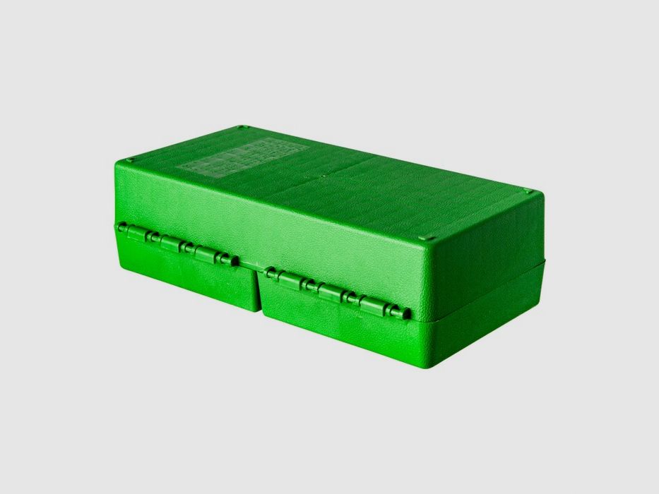 MTM scatola per cartucce RS-200-10 verde con coperchio a ribalta per 200 cartucce .223 e altre.