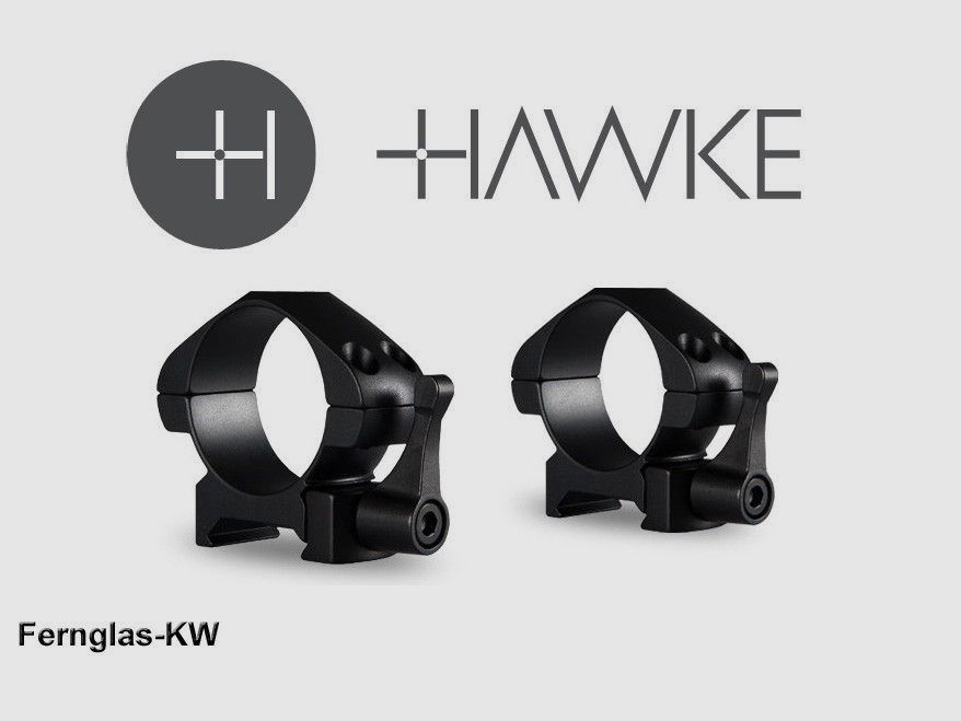 HAWKE 23015 30mm steel ring mounts low for Weaver rail quick release lever