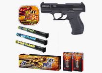 Feuerwerk Silvester Paket Walther P99 Schreckschuss Pistole 9 mm P.A.K. schwarz