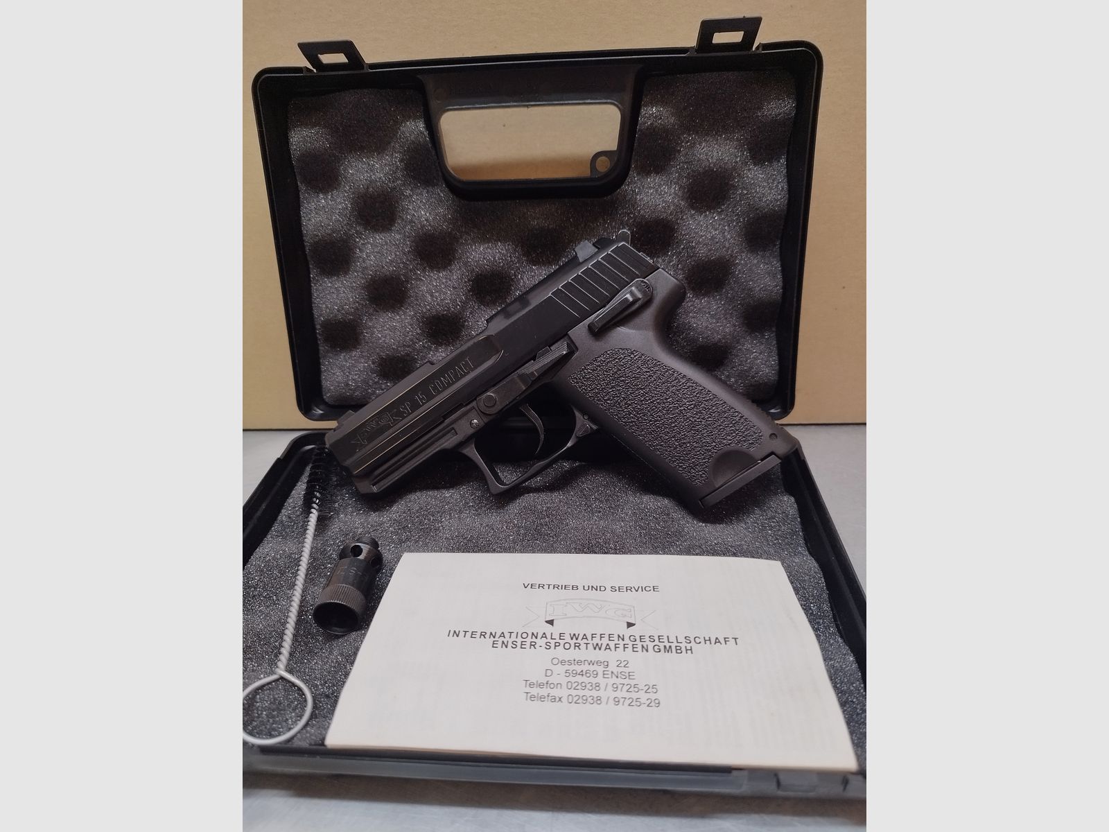 IWG SP 15 Compatto, calibro 9 mm P.A. Bang, nero brunito !!!NUOVO!!