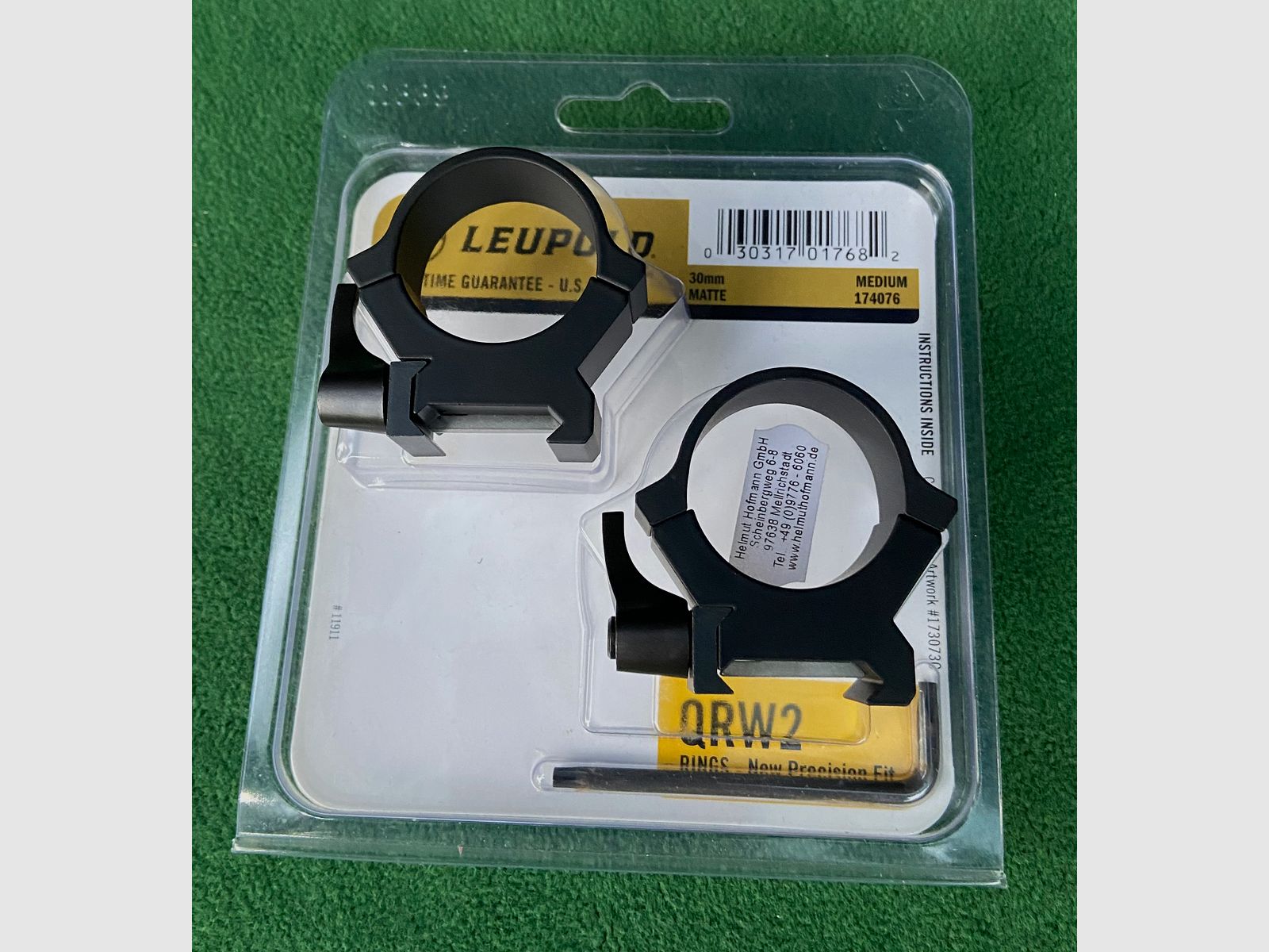 Leupold QRW2 Mounting RINGS 30mm Medium (H=9.13) with quick release lever, steel, matte, zdjęcie 2 z 4