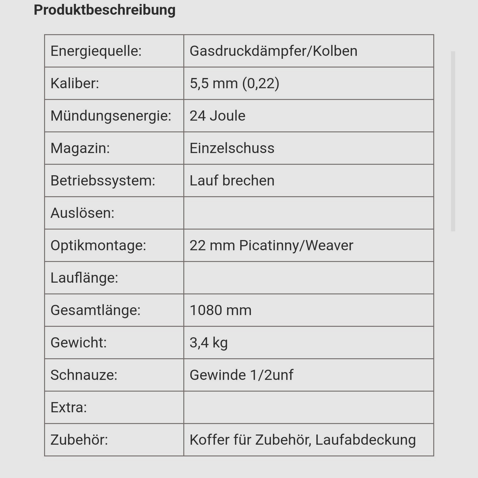 Black Bunker BM8 foldable Survival Air Gun air rifle break barrel cal. 5.5 mm Diabolo black -7.5 Joule