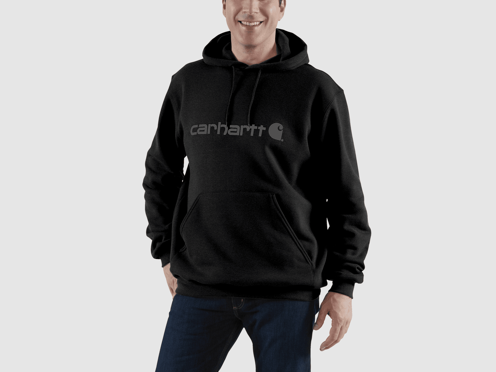 Carhartt Marquette Logo Sweatshirt Men Black/Gray 2XL