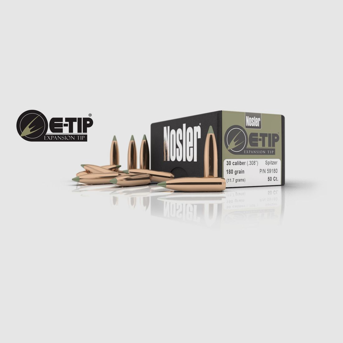 NOSLER 59298 E-tip 277" Spitzer 130gr