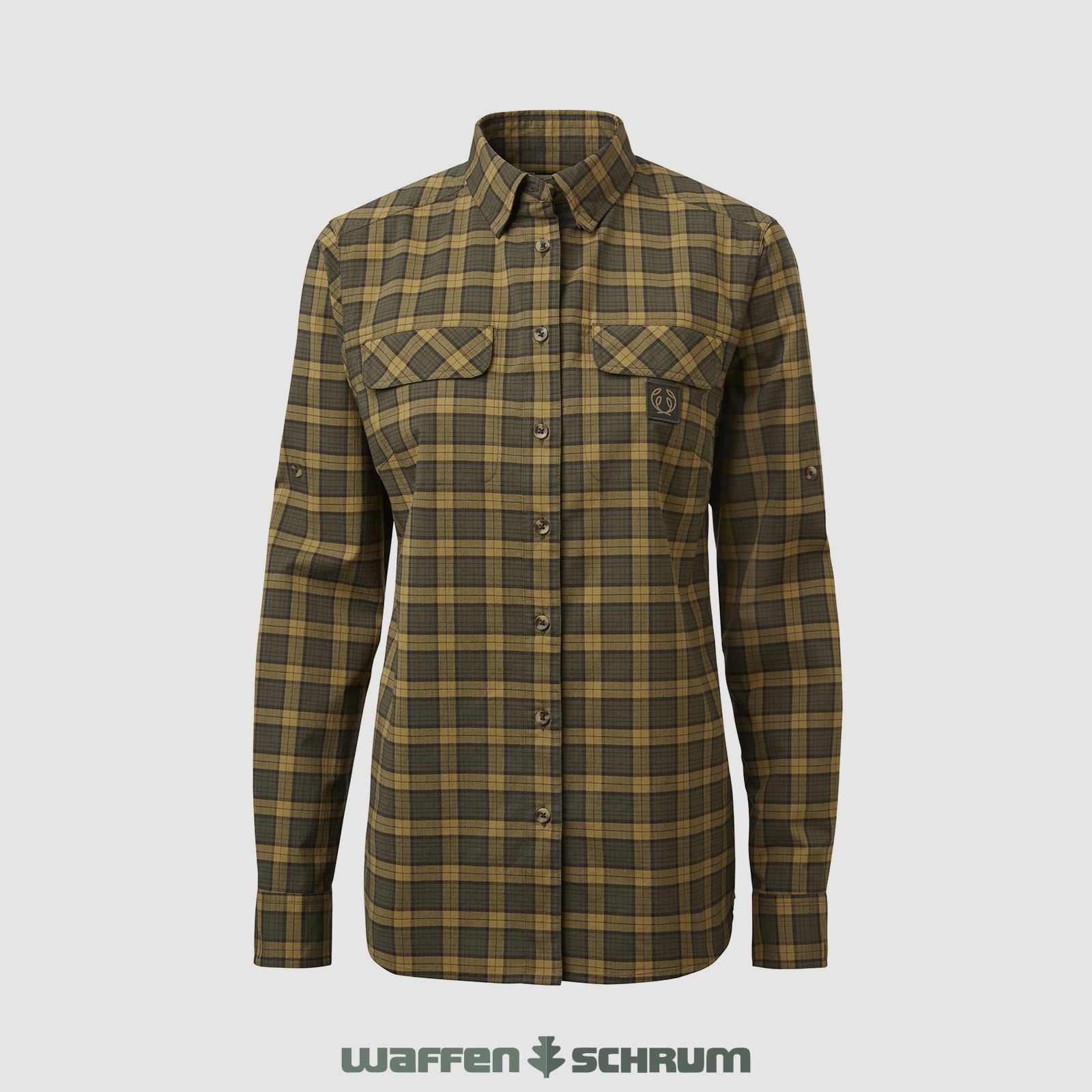 Camisa Chevalier Bluse Creek Coolmax de cuadros musgo