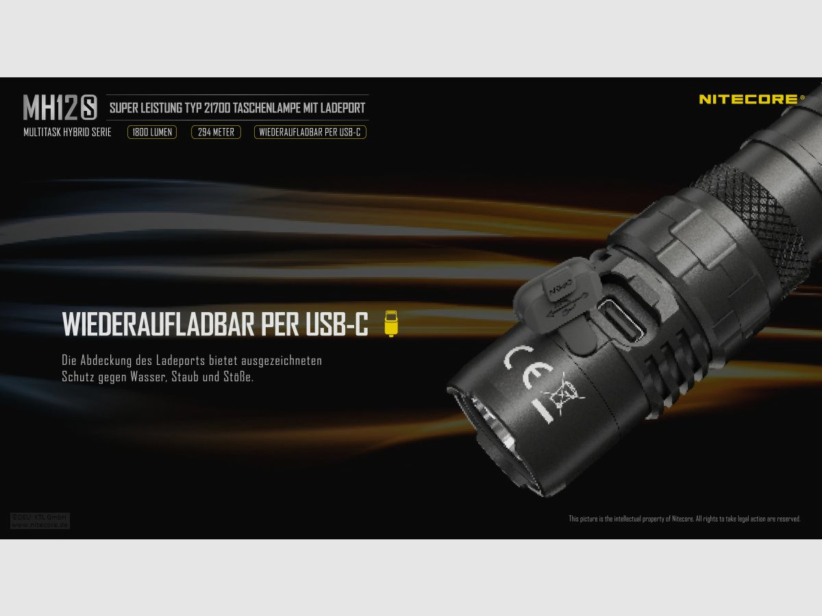 Nitecore MH12S Taschenlampe 1800 Lumen
