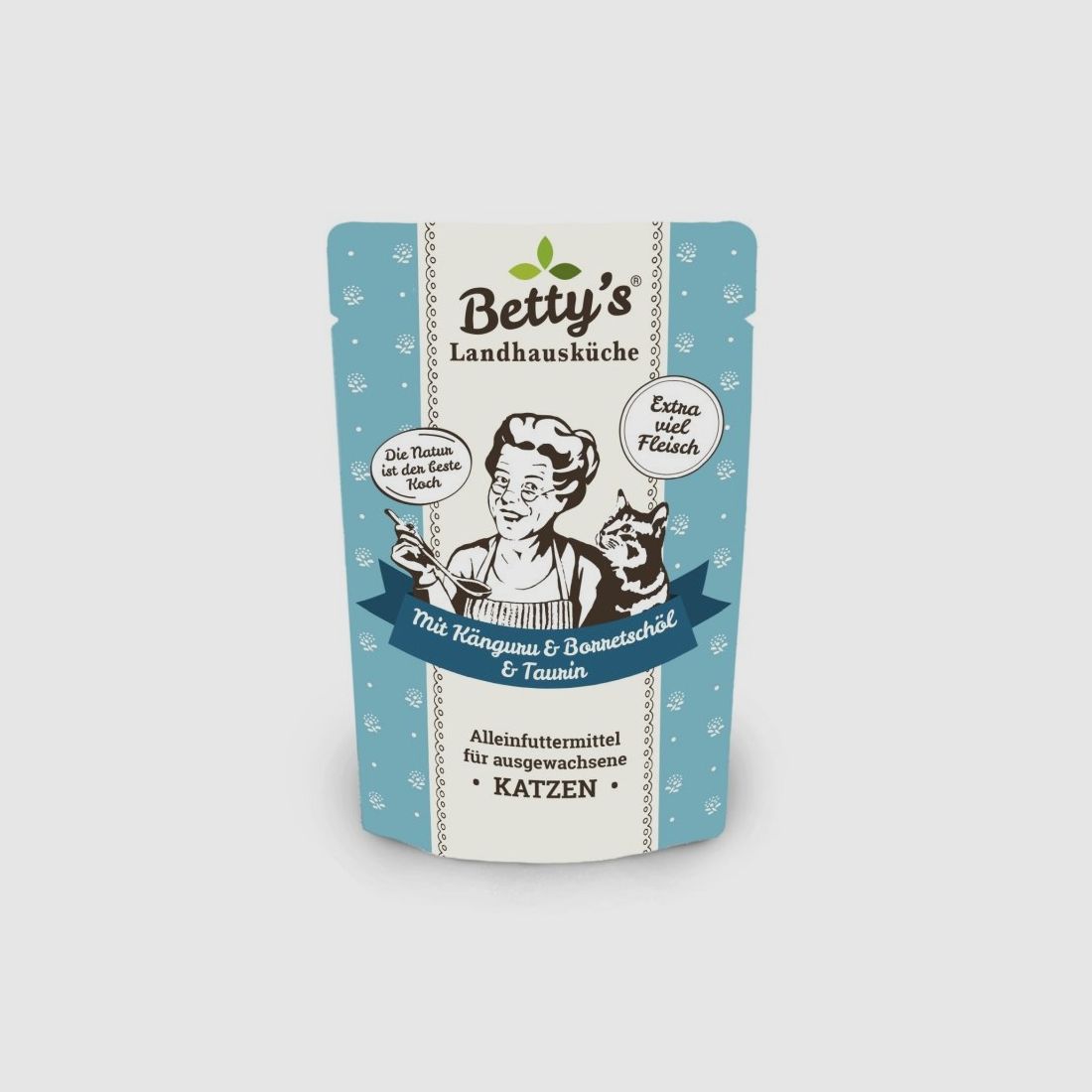 Betty's Landhausküche Katzenfutter Frischebeutel Känguru und Geflügel 100g