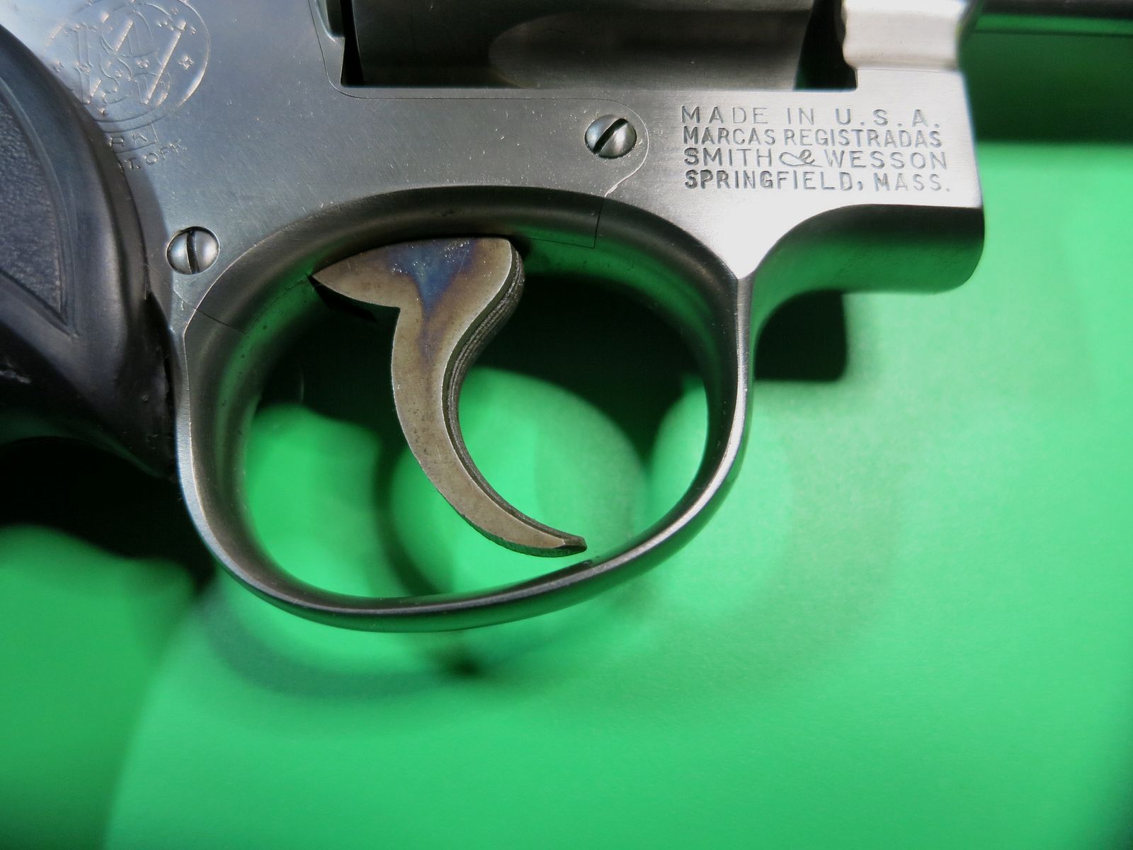 Smith & Wesson Mod. 10-5 (like Victory), .38 Special, 4" barrel, stainless steel, classic catch shot #82