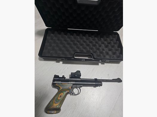 SAMMLERSTÜCK CROSSMAN 2300 T, VECTOR ROTPUNKT, HOLZGRIFFSCHALEN UND KOFFER !!