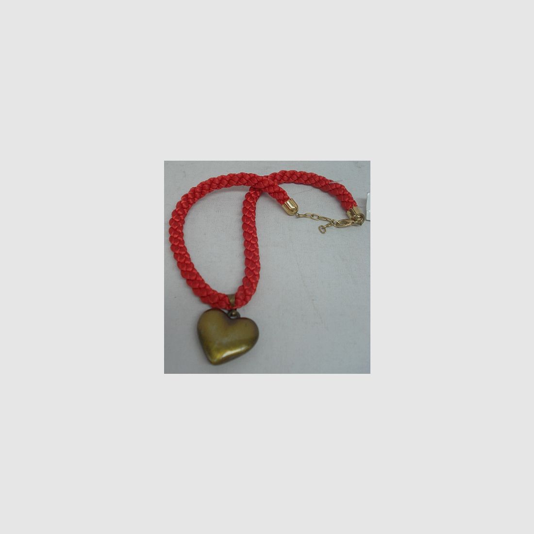 Kordel mit goldenem Herz - rotes Band