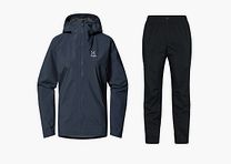 Haglöfs Korp Proof/Proof II Giacca Impermeabile Donna Camouflage Blu/Nero Vero