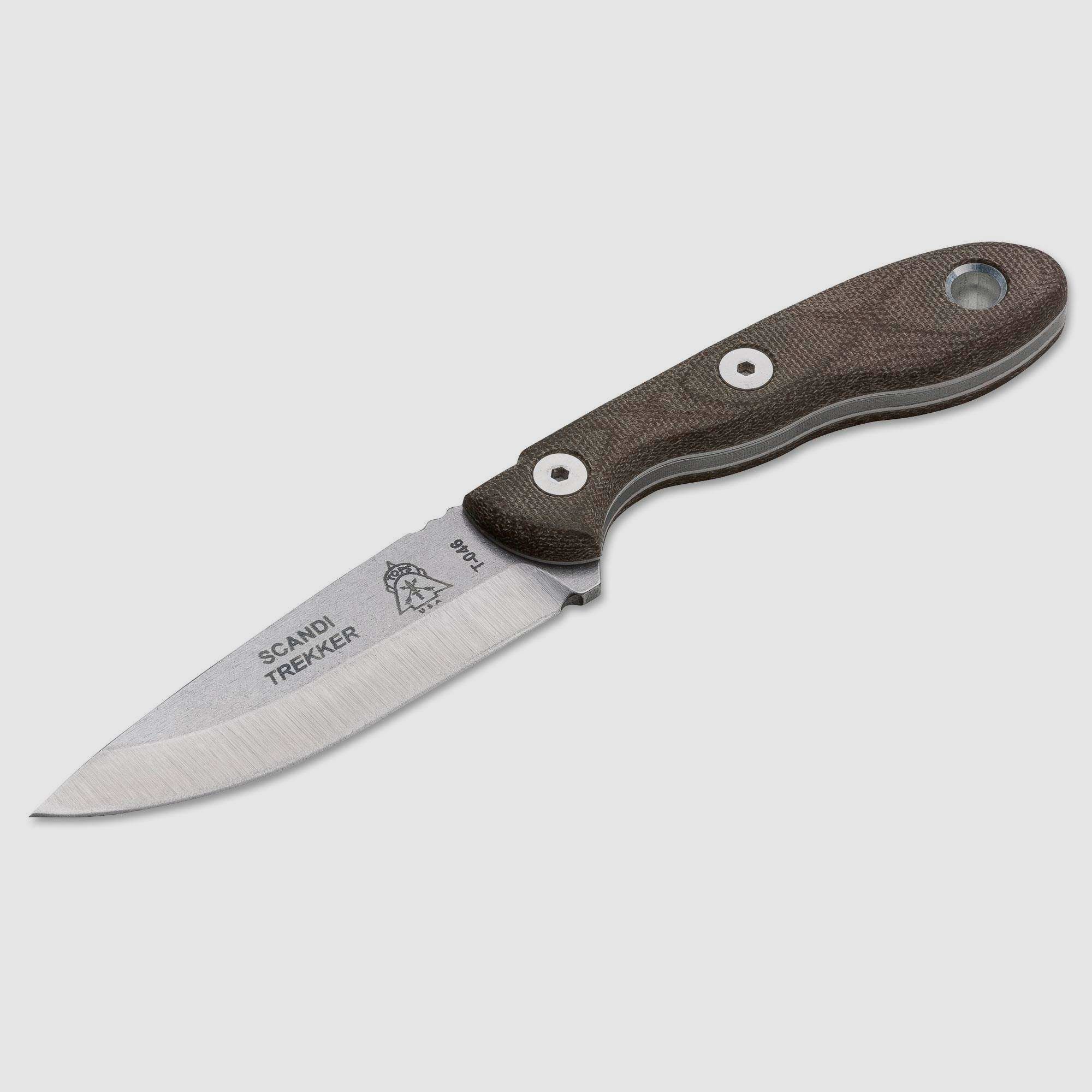 Scandi Trekker Messer mit Leder-K?cherscheide