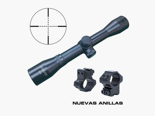 Visor Zasdar 4×32 mm. Ret. Mildot no iluminada con anillas 11mm.