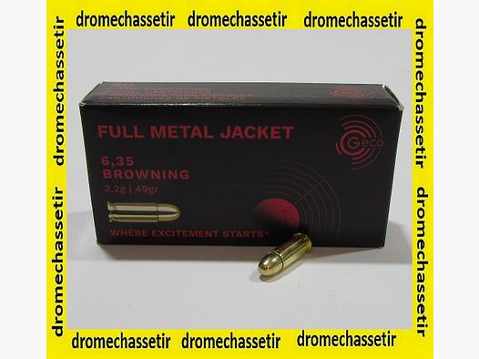 boite 50 cartouches GECO 25 ACP 49 grains FMJRN 2123207