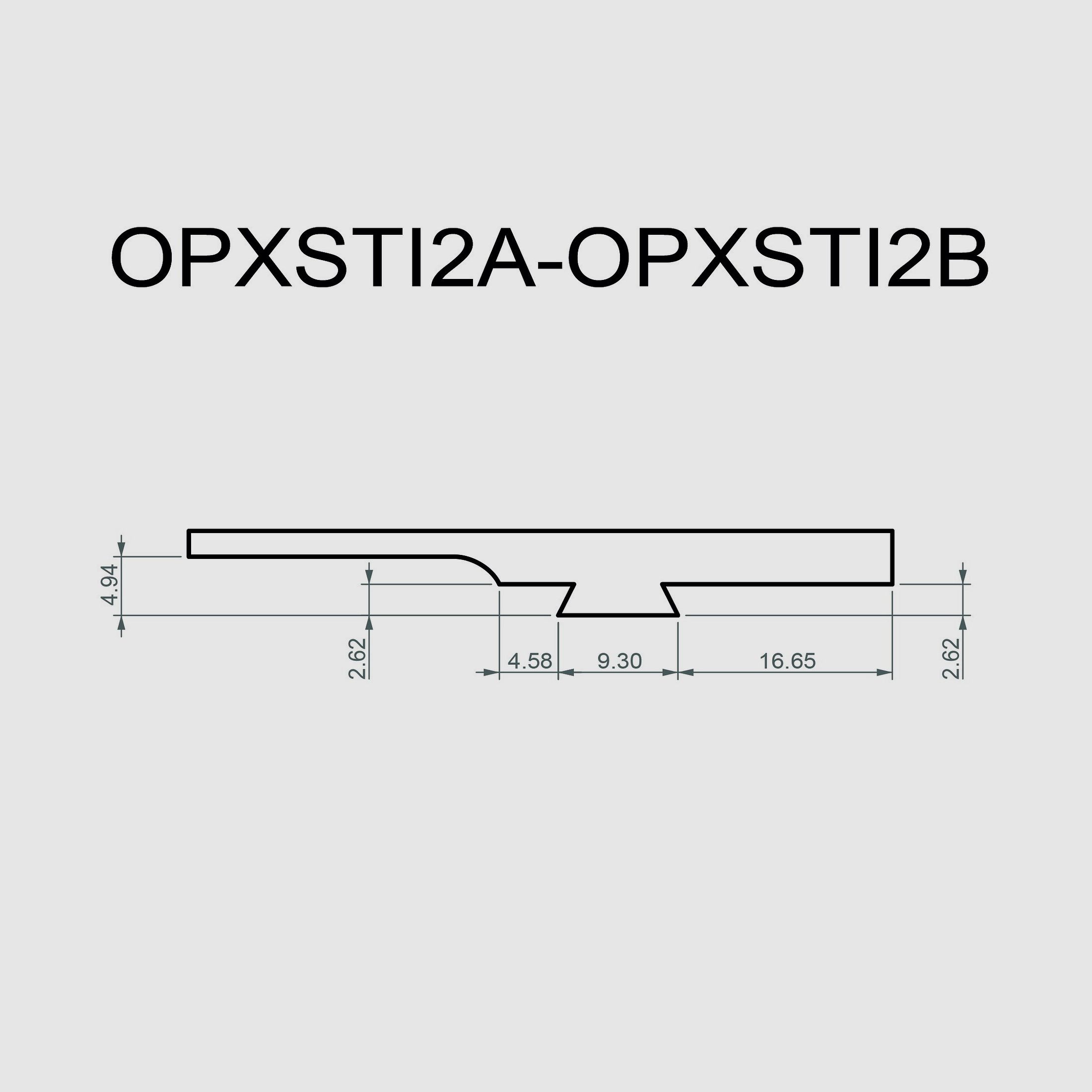Placa base de cola de milano para punto rojo (tipo A) para STI 2011 - EXECUTIVE - TONI SYSTEM / Dovetail base plate for red dot (type A) for STI 2011 - EXECUTIVE - TONI SYSTEM *   CÓDIGO DE ARTÍCULO OPXSTI2A