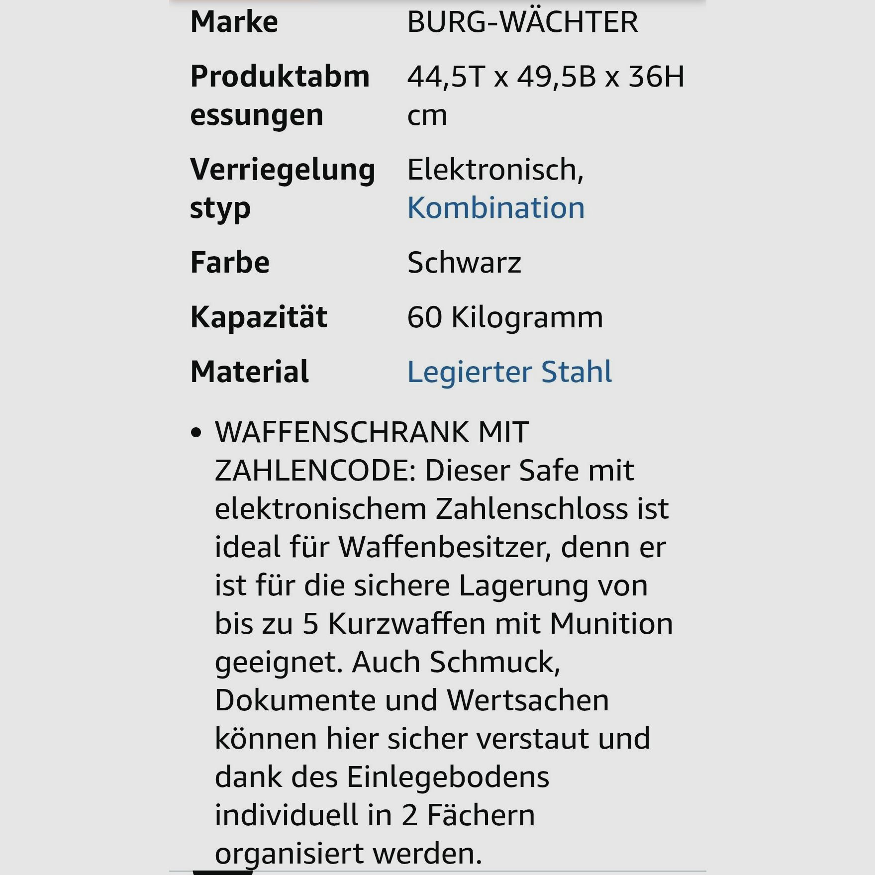 Coffre-fort à armes Magno M520E Burg & Wächter