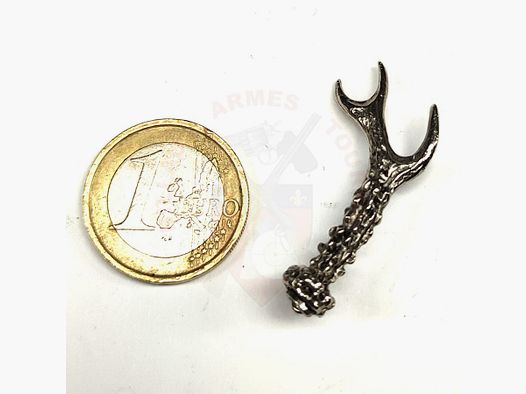 Jagd-Anstecknadel aus Metall mit Rehgeweih