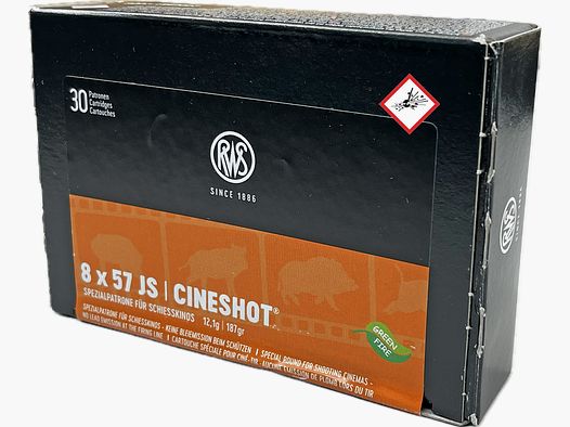 RWS cartouche de chasse Cineshot Cal. 8x57 JS 187grs/ 12,1g