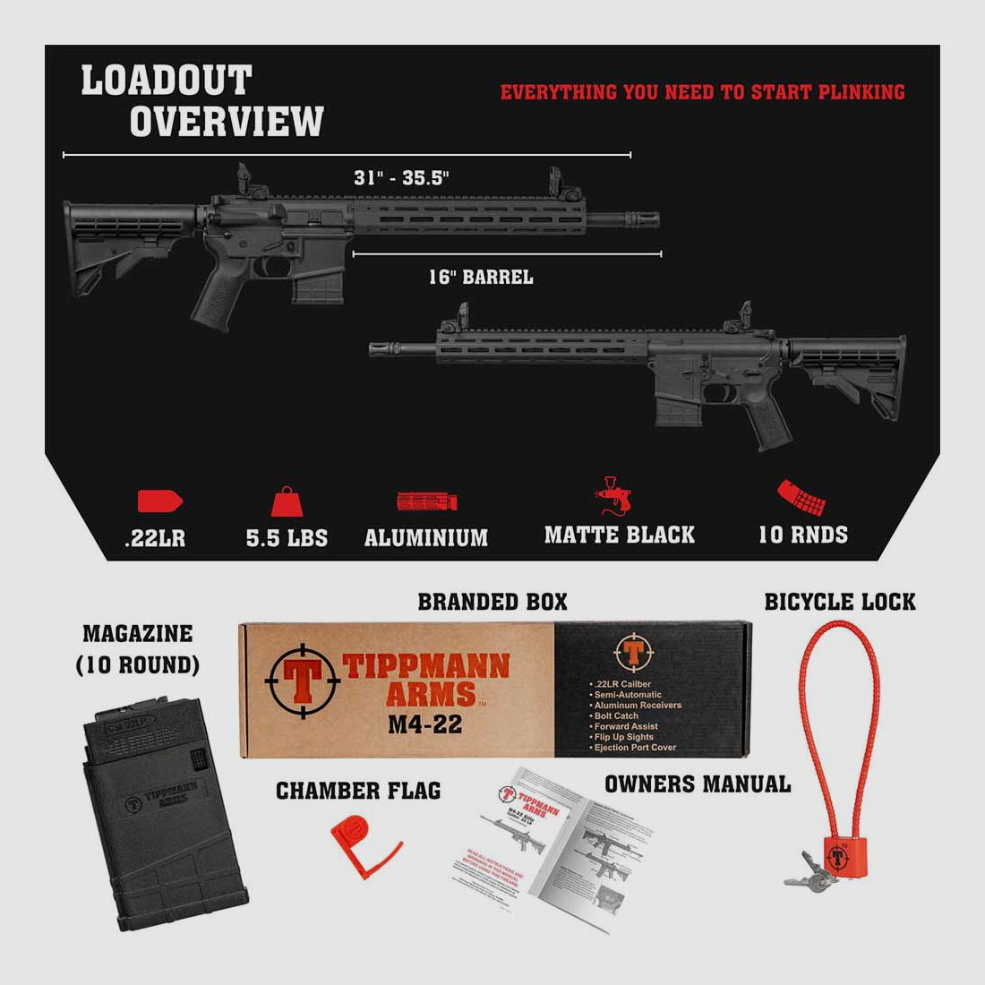 TIPPMANN M4-22 Elite 16” .22lr