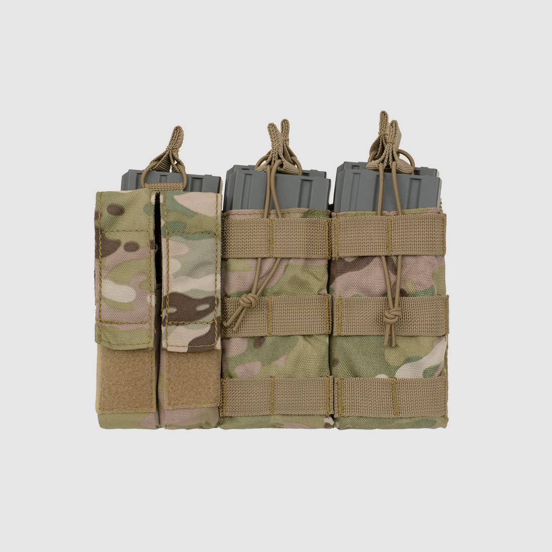 Triple 5.56 Mag/Pistol Pouch Panel (5 plus 2) - Multicamo