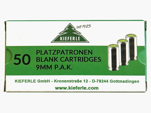 Blank cartridges caliber 9 mm P.A.K. for pistols